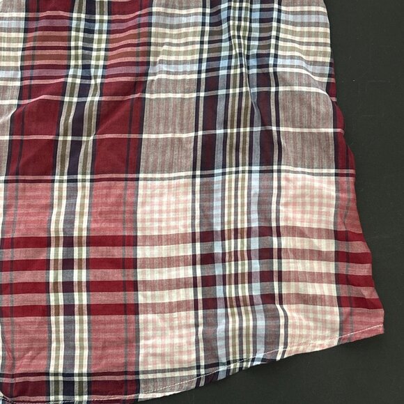 Lane Bryant Puff Sleeve Button Down Blouse Plus Size 20 Pink Plaid Sheer New - Picture 14 of 14